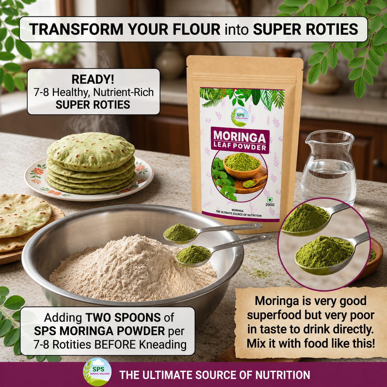 Moringa Powder 200g view 3