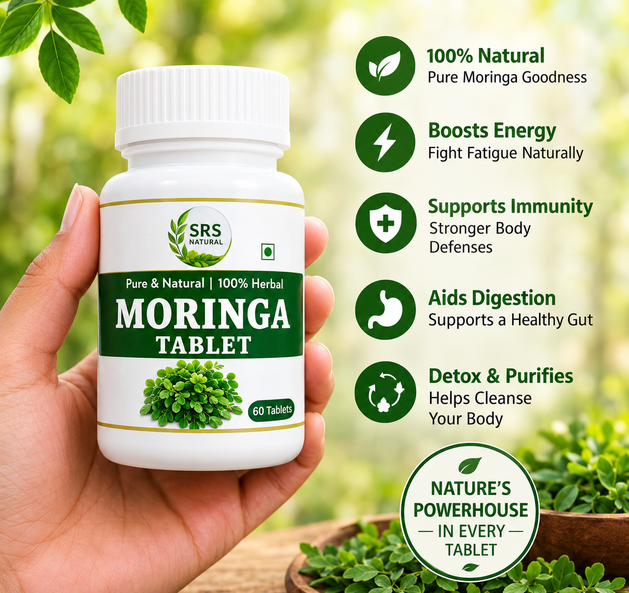 SPS Natural Wellness ACV Moringa Effervescent Tablets, Pack of 15 | Zero Calories, No Added Sugar | Supports Metabolism, Appetite Control, Gut Health & Weight Management Formula222 view 3