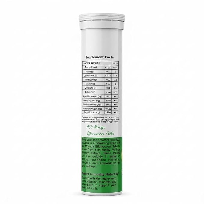 SPS Natural Wellness ACV Moringa Effervescent Tablets, Pack of 15 | Zero Calories, No Added Sugar | Supports Metabolism, Appetite Control, Gut Health & Weight Management Formula view 5