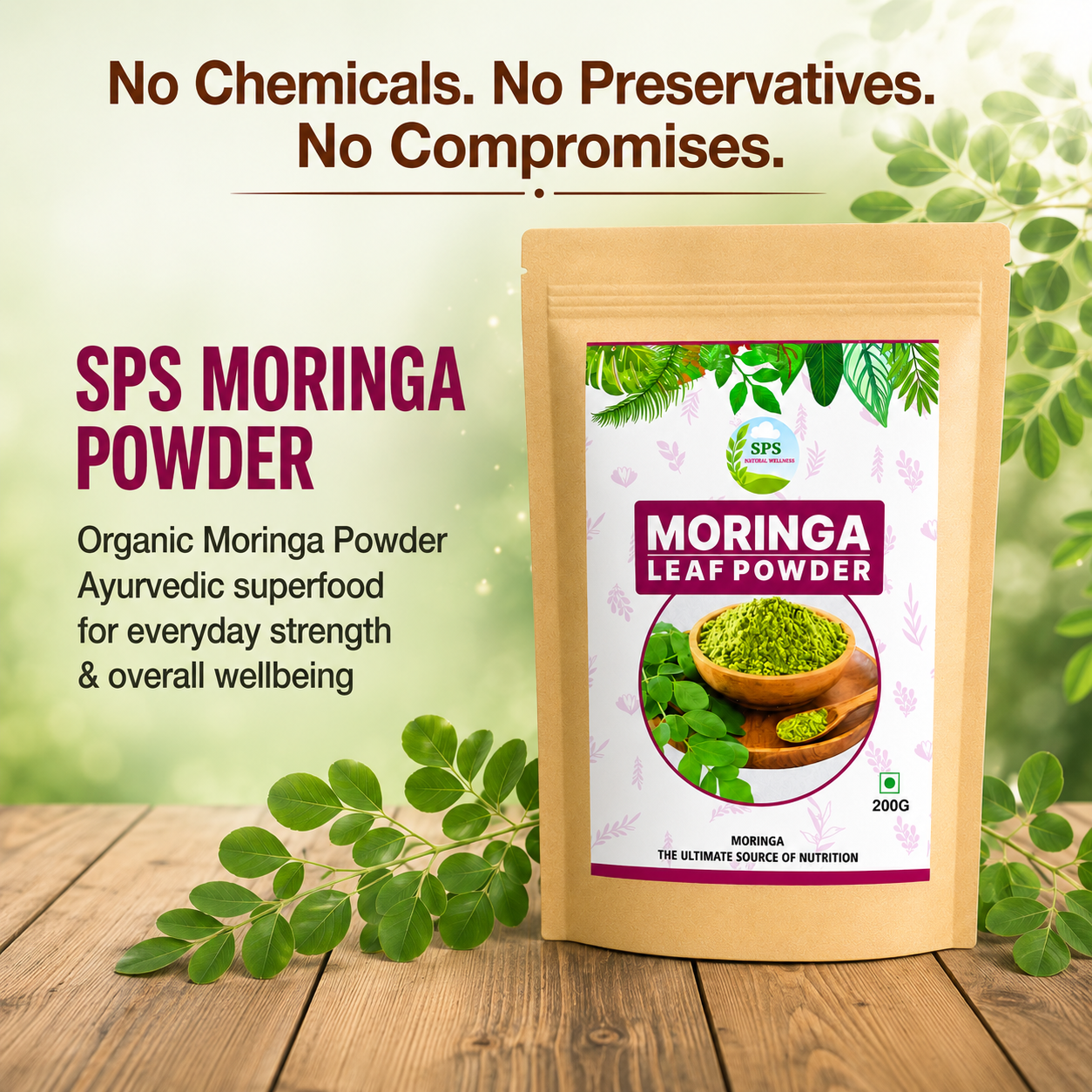 Moringa Powder 200g view 2